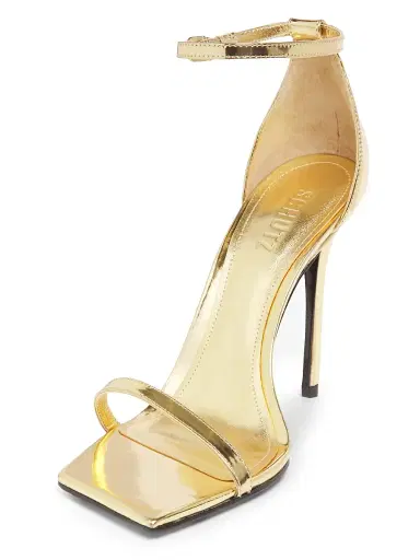 Schutz Women's Jenna 100MM Mirrored Leather Sandals - Ouro | Thumbnail 2 Schutz Women's Jenna 100MM Mirrored Leather Sandals - Ouro | Thumbnail 2