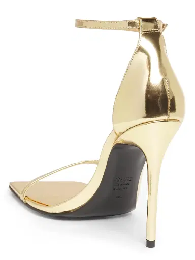 Schutz Women's Jenna 100MM Mirrored Leather Sandals - Ouro | Thumbnail 3 Schutz Women's Jenna 100MM Mirrored Leather Sandals - Ouro | Thumbnail 3