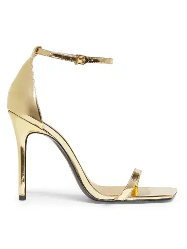 Schutz Women's Jenna 100MM Mirrored Leather Sandals - Ouro | Thumbnail 1 Schutz Women's Jenna 100MM Mirrored Leather Sandals - Ouro | Thumbnail 1