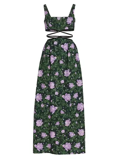 Agua by Agua Bendita Women's Peonia Cut-Out Strappy Maxi Dress - Green | Thumbnail 1 Agua by Agua Bendita Women's Peonia Cut-Out Strappy Maxi Dress - Green | Thumbnail 1