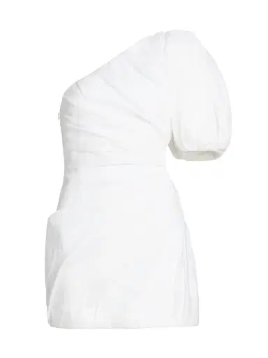 Chloé Women's Gathered One-Shoulder Minidress - White | Thumbnail 6 Chloé Women's Gathered One-Shoulder Minidress - White | Thumbnail 6