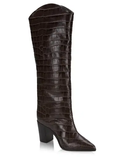 Schutz Women's Analeah Leather High-Heel Boots - Dark Chocolate | Thumbnail 2 Schutz Women's Analeah Leather High-Heel Boots - Dark Chocolate | Thumbnail 2