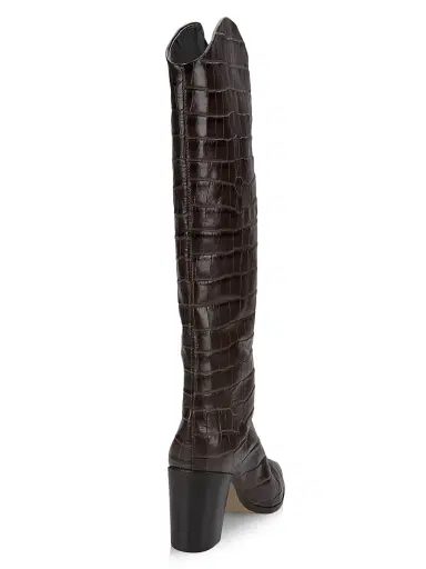 Schutz Women's Analeah Leather High-Heel Boots - Dark Chocolate | Thumbnail 3 Schutz Women's Analeah Leather High-Heel Boots - Dark Chocolate | Thumbnail 3