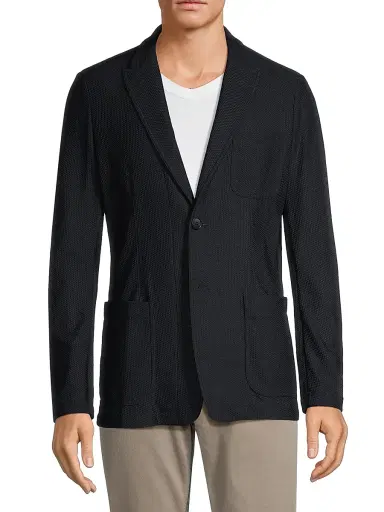 Giorgio Armani Men's Peak-Lapel Two-Button Blazer - Black - Size 48 | Thumbnail 3 Giorgio Armani Men's Peak-Lapel Two-Button Blazer - Black - Size 48 | Thumbnail 3
