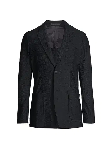 Giorgio Armani Men's Peak-Lapel Two-Button Blazer - Black - Size 48 | Thumbnail 1 Giorgio Armani Men's Peak-Lapel Two-Button Blazer - Black - Size 48 | Thumbnail 1