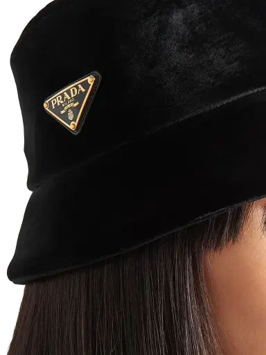 Prada Women's Velvet Bucket Hat - Black - Size Large | Thumbnail 2 Prada Women's Velvet Bucket Hat - Black - Size Large | Thumbnail 2