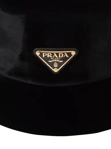 Prada Women's Velvet Bucket Hat - Black - Size Large | Thumbnail 4 Prada Women's Velvet Bucket Hat - Black - Size Large | Thumbnail 4
