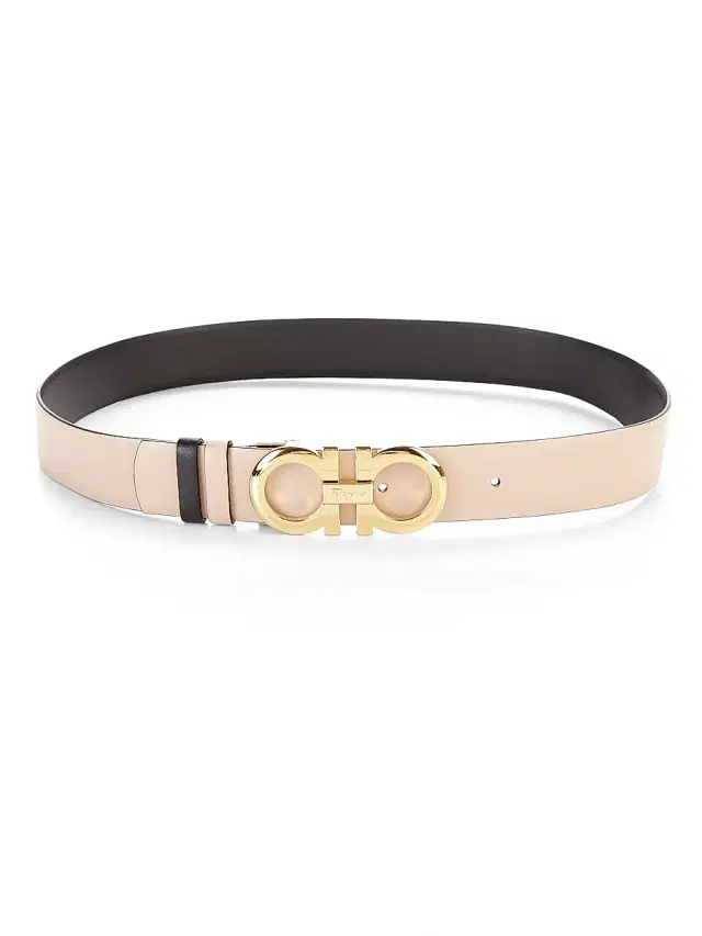 Women's Gancini Adjustable Cut-to-Size Reversible Leather Belt - New Bisque Women's Gancini Adjustable Cut-to-Size Reversible Leather Belt - New Bisque