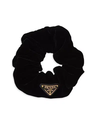 Prada Women's Velvet Scrunchie - Black | Thumbnail 1 Prada Women's Velvet Scrunchie - Black | Thumbnail 1