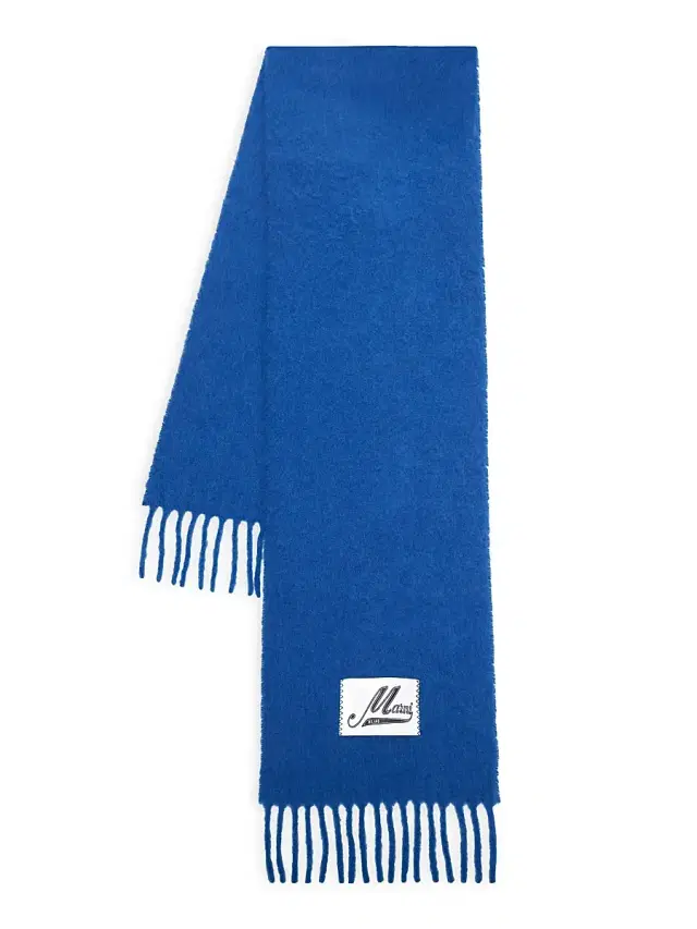 Men's Logo Patch Alpaca-Blend Scarf - Bluette Men's Logo Patch Alpaca-Blend Scarf - Bluette
