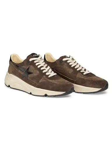 Golden Goose Men's Running Sole Leopard-Star Leather Sneakers - Mustang Black | Thumbnail 2 Golden Goose Men's Running Sole Leopard-Star Leather Sneakers - Mustang Black | Thumbnail 2