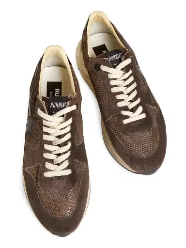 Golden Goose Men's Running Sole Leopard-Star Leather Sneakers - Mustang Black | Thumbnail 4 Golden Goose Men's Running Sole Leopard-Star Leather Sneakers - Mustang Black | Thumbnail 4