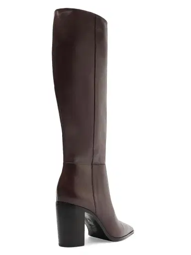 Schutz Women's Mikki 85MM Block-Heel Leather Boots - Dark Chocolate | Thumbnail 3 Schutz Women's Mikki 85MM Block-Heel Leather Boots - Dark Chocolate | Thumbnail 3