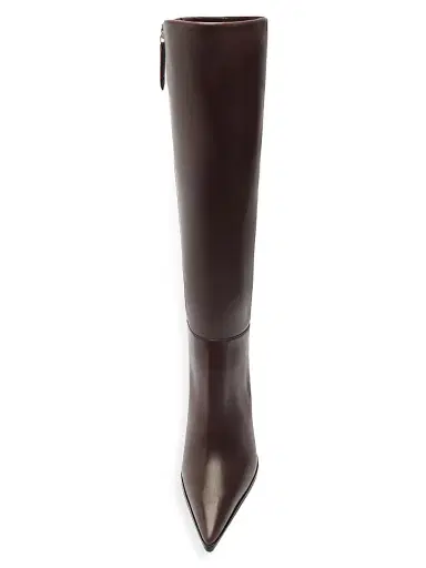 Schutz Women's Mikki 85MM Block-Heel Leather Boots - Dark Chocolate | Thumbnail 4 Schutz Women's Mikki 85MM Block-Heel Leather Boots - Dark Chocolate | Thumbnail 4