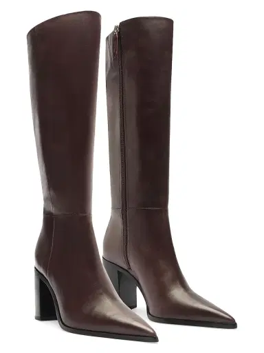 Schutz Women's Mikki 85MM Block-Heel Leather Boots - Dark Chocolate | Thumbnail 9 Schutz Women's Mikki 85MM Block-Heel Leather Boots - Dark Chocolate | Thumbnail 9