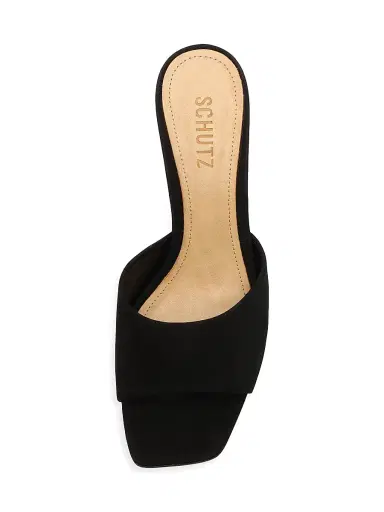 Schutz Women's Dethalia 65MM Suede Sandals - Black | Thumbnail 4 Schutz Women's Dethalia 65MM Suede Sandals - Black | Thumbnail 4