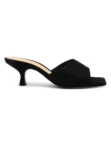 Schutz Women's Dethalia 65MM Suede Sandals - Black | Thumbnail 1 Schutz Women's Dethalia 65MM Suede Sandals - Black | Thumbnail 1
