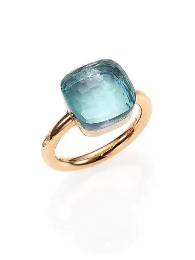 Pomellato Women's Nudo 18K Rose Gold & Blue Topaz Square Ring - Rose Gold | Thumbnail 1 Pomellato Women's Nudo 18K Rose Gold & Blue Topaz Square Ring - Rose Gold | Thumbnail 1