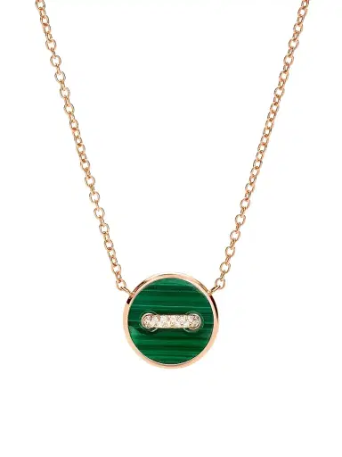 Pomellato Women's Pom Pom Dot 18K Rose Gold, Malachite & 0.05 TCW Diamond Button Pendant Necklace - Rose Gold | Thumbnail 1 Pomellato Women's Pom Pom Dot 18K Rose Gold, Malachite & 0.05 TCW Diamond Button Pendant Necklace - Rose Gold | Thumbnail 1