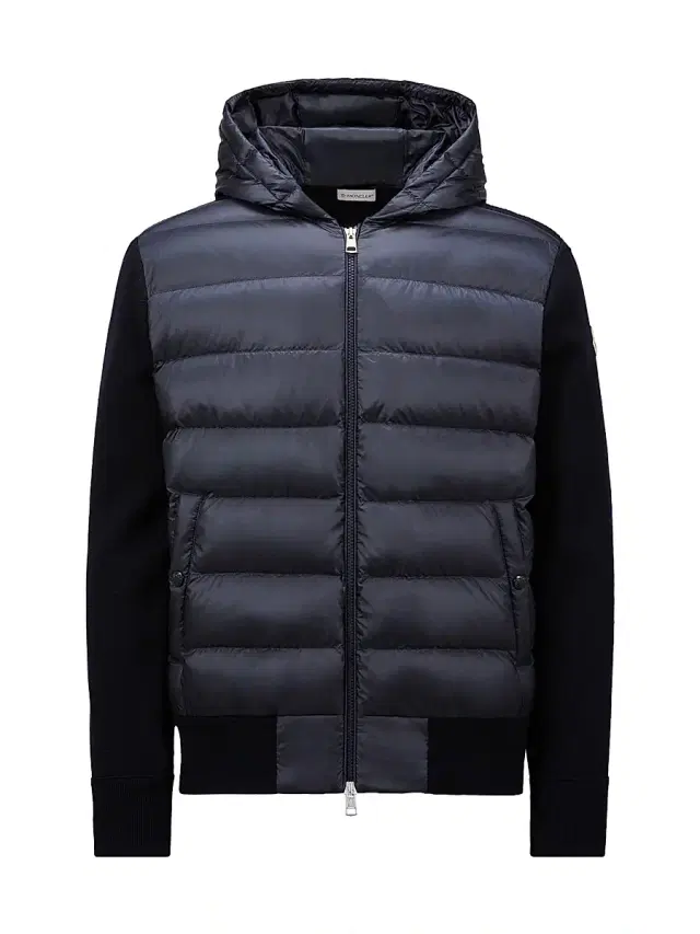 Men's Padded Wool Down Cardigan - Navy Blue Men's Padded Wool Down Cardigan - Navy Blue
