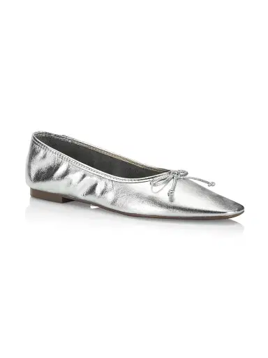 Schutz Women's Arissa Leather Ballet Flats - Silver | Thumbnail 2 Schutz Women's Arissa Leather Ballet Flats - Silver | Thumbnail 2