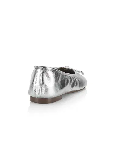 Schutz Women's Arissa Leather Ballet Flats - Silver | Thumbnail 3 Schutz Women's Arissa Leather Ballet Flats - Silver | Thumbnail 3