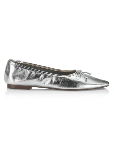 Schutz Women's Arissa Leather Ballet Flats - Silver | Thumbnail 1 Schutz Women's Arissa Leather Ballet Flats - Silver | Thumbnail 1