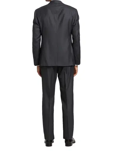 Giorgio Armani Men's Wool & Silk Two-Piece Suit - Solid Dark - Size 48 | Thumbnail 5 Giorgio Armani Men's Wool & Silk Two-Piece Suit - Solid Dark - Size 48 | Thumbnail 5