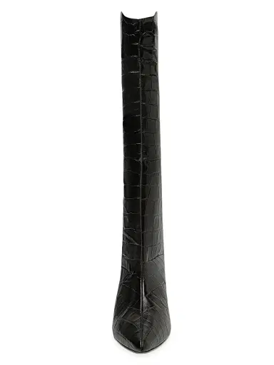 Schutz Women's Maryana Crocodile-Embossed Leather Knee-High Boots - Black | Thumbnail 5 Schutz Women's Maryana Crocodile-Embossed Leather Knee-High Boots - Black | Thumbnail 5