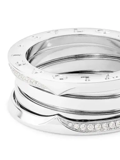 BVLGARI Women's B. Zero1 18K White Gold & Diamond Three-Band Ring - White | Thumbnail 4 BVLGARI Women's B. Zero1 18K White Gold & Diamond Three-Band Ring - White | Thumbnail 4