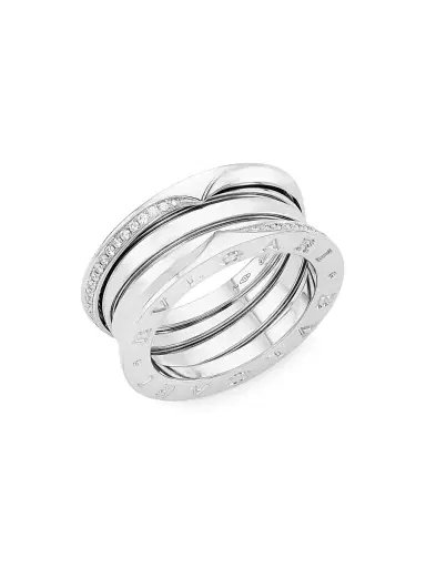 BVLGARI Women's B. Zero1 18K White Gold & Diamond Three-Band Ring - White | Thumbnail 1 BVLGARI Women's B. Zero1 18K White Gold & Diamond Three-Band Ring - White | Thumbnail 1