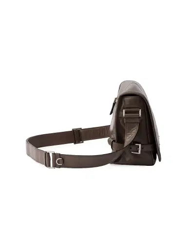 Prada Men's Leather Shoulder Bag - Medium Brown | Thumbnail 4 Prada Men's Leather Shoulder Bag - Medium Brown | Thumbnail 4