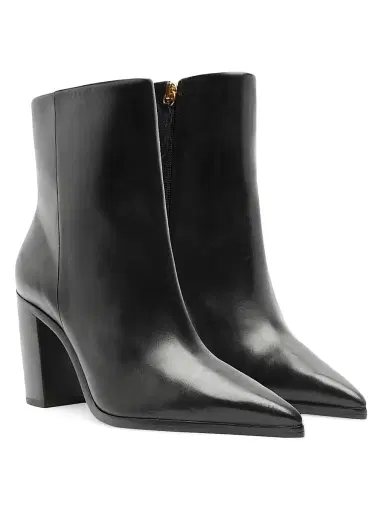 Schutz Women's Mikki 85MM Block-Heel Leather Booties - Black | Thumbnail 9 Schutz Women's Mikki 85MM Block-Heel Leather Booties - Black | Thumbnail 9
