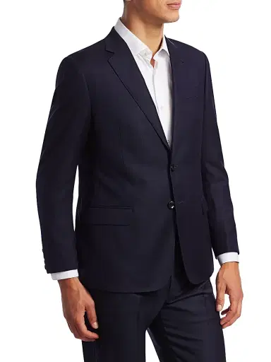 Giorgio Armani Men's Solid Single-Breasted Blazer - Navy - Size 50 | Thumbnail 4 Giorgio Armani Men's Solid Single-Breasted Blazer - Navy - Size 50 | Thumbnail 4