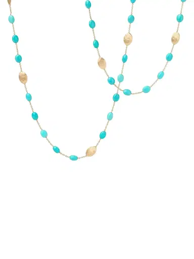 Marco Bicego Women's Siviglia 18K Yellow Gold & Turquoise Long Necklace - Yellow Gold | Thumbnail 3 Marco Bicego Women's Siviglia 18K Yellow Gold & Turquoise Long Necklace - Yellow Gold | Thumbnail 3