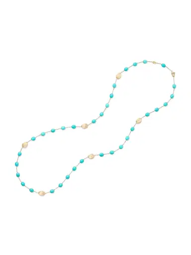 Marco Bicego Women's Siviglia 18K Yellow Gold & Turquoise Long Necklace - Yellow Gold | Thumbnail 1 Marco Bicego Women's Siviglia 18K Yellow Gold & Turquoise Long Necklace - Yellow Gold | Thumbnail 1