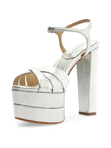 Schutz Women's Keefa 140MM Metallic Leather Platform Sandals - Prata | Thumbnail 5 Schutz Women's Keefa 140MM Metallic Leather Platform Sandals - Prata | Thumbnail 5