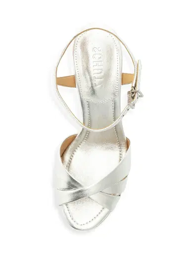 Schutz Women's Keefa 140MM Metallic Leather Platform Sandals - Prata | Thumbnail 7 Schutz Women's Keefa 140MM Metallic Leather Platform Sandals - Prata | Thumbnail 7