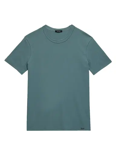 Tom Ford Men's Stretch-Cotton Crewneck T-Shirt - Teal - Size XS | Thumbnail 1 Tom Ford Men's Stretch-Cotton Crewneck T-Shirt - Teal - Size XS | Thumbnail 1