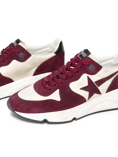 Golden Goose Men's Running Sole Low-Top Sneakers - White Burgundy Black - Size 12 | Thumbnail 2 Golden Goose Men's Running Sole Low-Top Sneakers - White Burgundy Black - Size 12 | Thumbnail 2