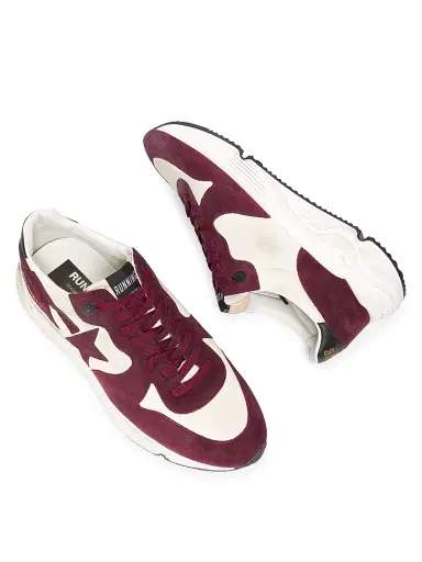 Golden Goose Men's Running Sole Low-Top Sneakers - White Burgundy Black - Size 12 | Thumbnail 4 Golden Goose Men's Running Sole Low-Top Sneakers - White Burgundy Black - Size 12 | Thumbnail 4