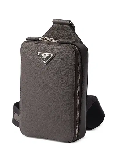 Prada Men's Brique Saffiano Leather Bag - Dark Grey | Thumbnail 2 Prada Men's Brique Saffiano Leather Bag - Dark Grey | Thumbnail 2