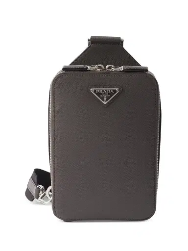 Prada Men's Brique Saffiano Leather Bag - Dark Grey | Thumbnail 1 Prada Men's Brique Saffiano Leather Bag - Dark Grey | Thumbnail 1