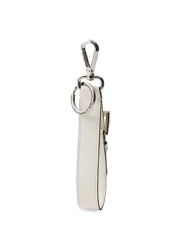 Prada Women's Saffiano Leather Key Ring - White | Thumbnail 2 Prada Women's Saffiano Leather Key Ring - White | Thumbnail 2