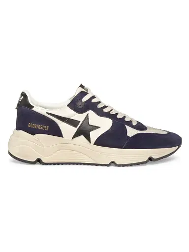 Golden Goose Men's Running Sole Leather & Suede Sneakers - Navy Beige - Size 12 | Thumbnail 1 Golden Goose Men's Running Sole Leather & Suede Sneakers - Navy Beige - Size 12 | Thumbnail 1
