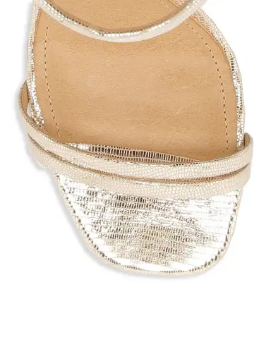 Schutz Women's Altina Metallic Embossed Leather Sandals - Gold | Thumbnail 4 Schutz Women's Altina Metallic Embossed Leather Sandals - Gold | Thumbnail 4