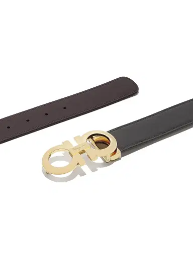 Ferragamo Men's Gancini Buckle Adjustable Cut-to-Size Reversible Belt - Nero Hickory - Size 46 | Thumbnail 7 Ferragamo Men's Gancini Buckle Adjustable Cut-to-Size Reversible Belt - Nero Hickory - Size 46 | Thumbnail 7