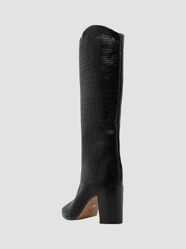 Schutz Women's Analeah 85MM Croc-Embossed Leather Boots - Black Maryana | Thumbnail 3 Schutz Women's Analeah 85MM Croc-Embossed Leather Boots - Black Maryana | Thumbnail 3
