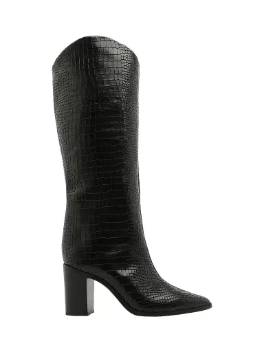 Schutz Women's Analeah 85MM Croc-Embossed Leather Boots - Black Maryana | Thumbnail 1 Schutz Women's Analeah 85MM Croc-Embossed Leather Boots - Black Maryana | Thumbnail 1