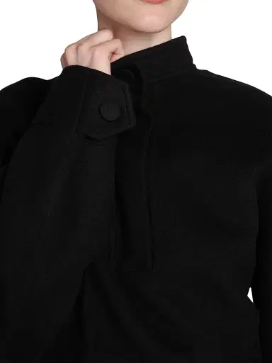 Jil Sander Women's Half Placket Wool Sweater - Black | Thumbnail 6 Jil Sander Women's Half Placket Wool Sweater - Black | Thumbnail 6